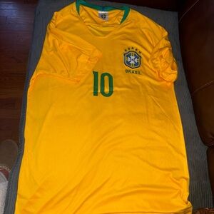 Brazil National Team Soccer Jersey - Yellow with Green Trim